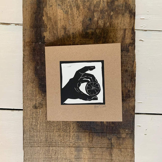 Citrus in Hand Bouclé London hand printed card