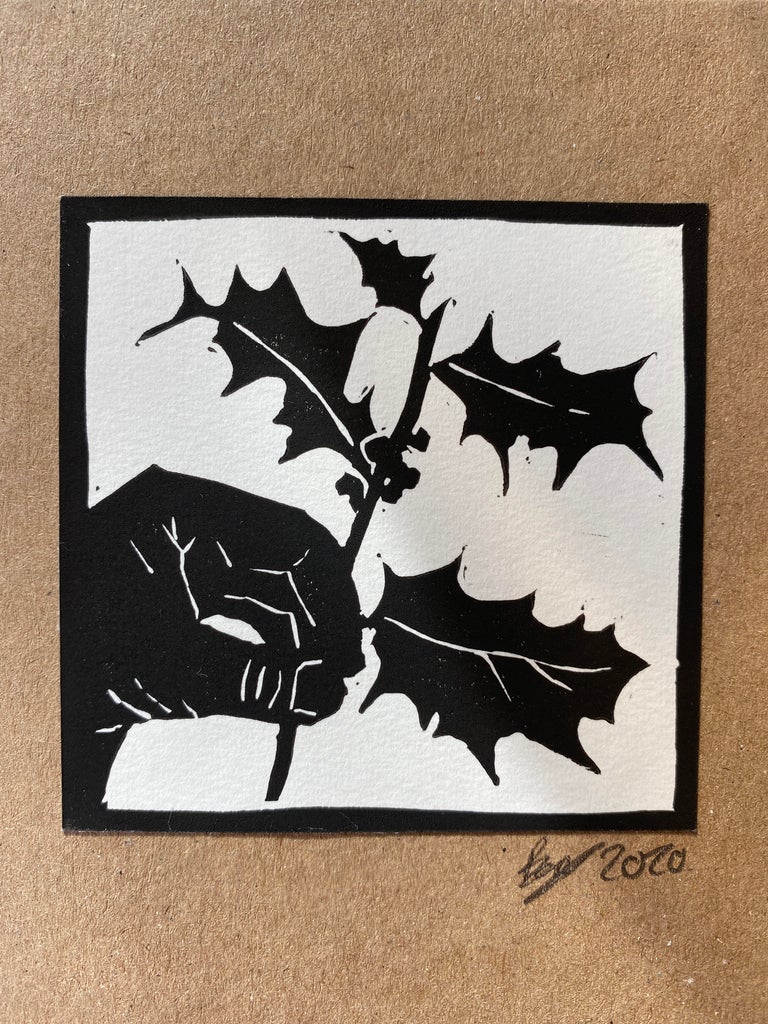 Holly in Hand // Handprinted Christmas Card