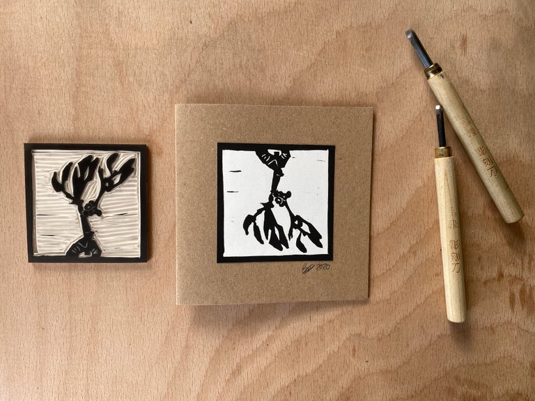 Mistletoe in Hand // Handprinted Christmas Card