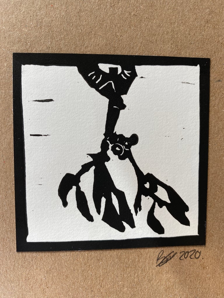Mistletoe in Hand // Handprinted Christmas Card