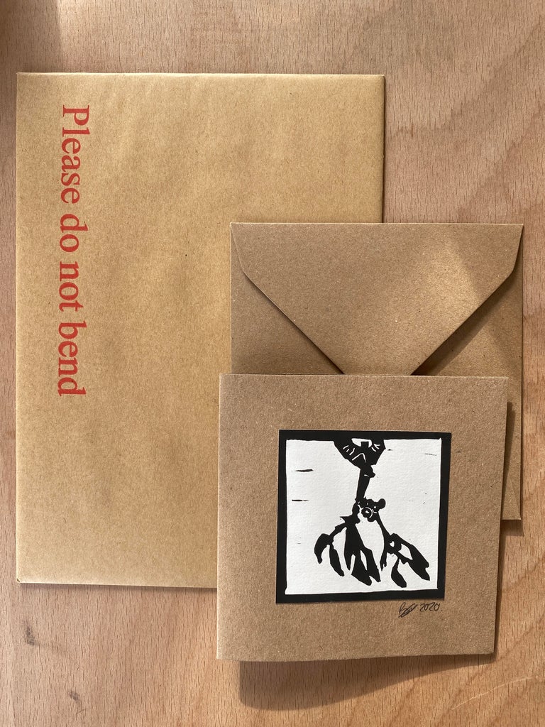 Mistletoe in Hand // Handprinted Christmas Card