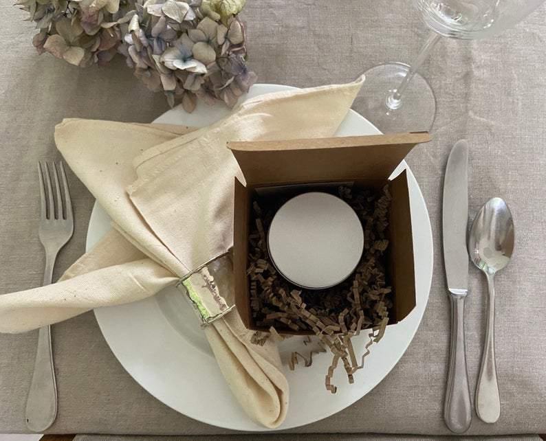 Mother of the Bride sustainable wedding gift in recycled kraft gift box filled with crinkle cut card