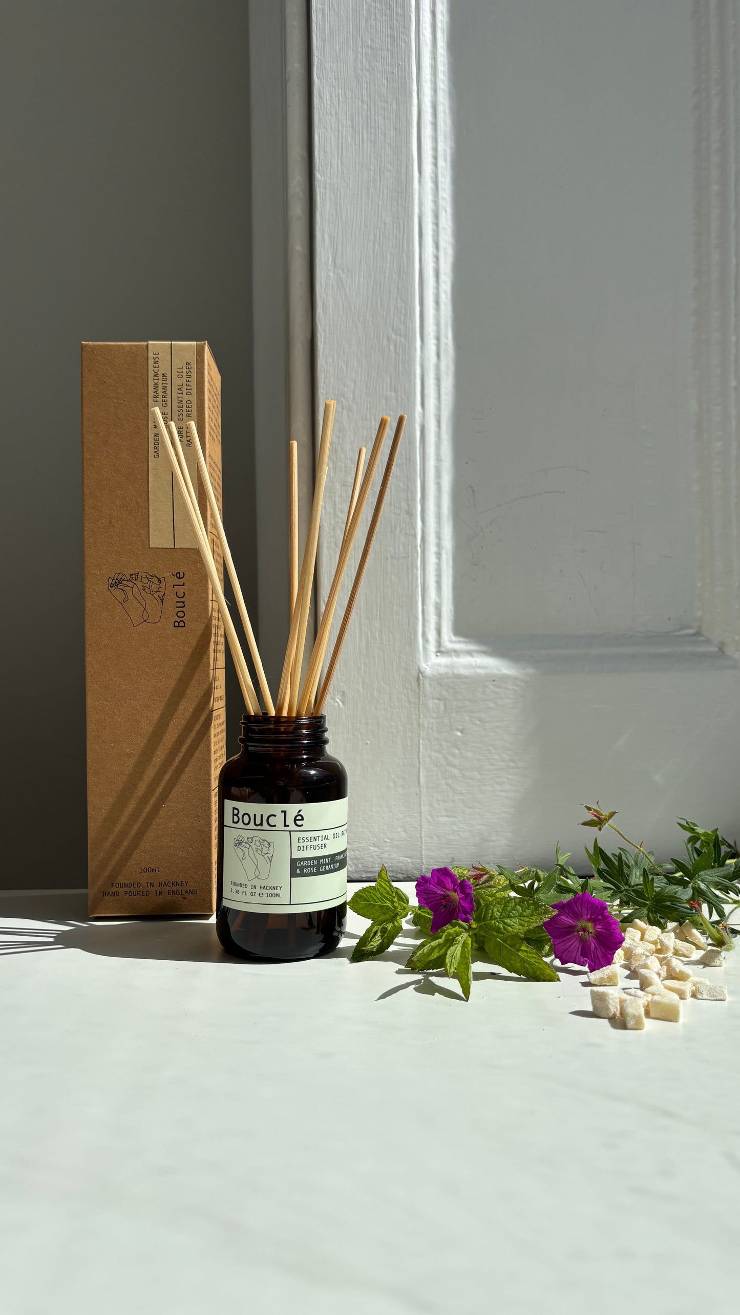 Garden Mint, Frankincense & Rose Geranium Rattan Reed Diffuser