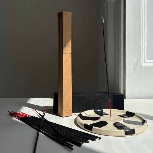 Stripe Ceramic Incense Holder & Natural Incense Stick Set (Charlotte Manser x Bouclé)