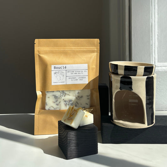 Boucle X Charlotte manser wax melt and oil burner gift bundle.
