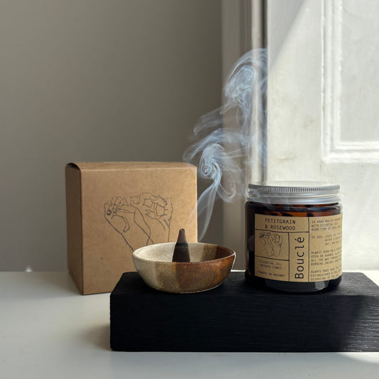 Ceramic Bowl & Incense Cone Gift Set