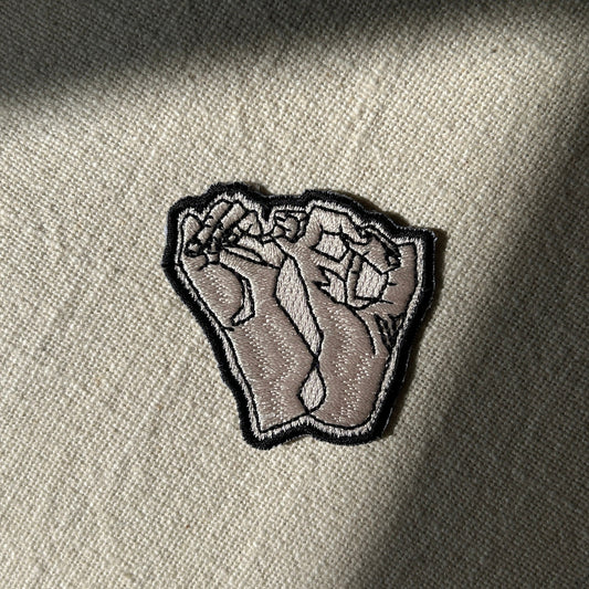 Interlinked Hands Embroidered Iron on Patch