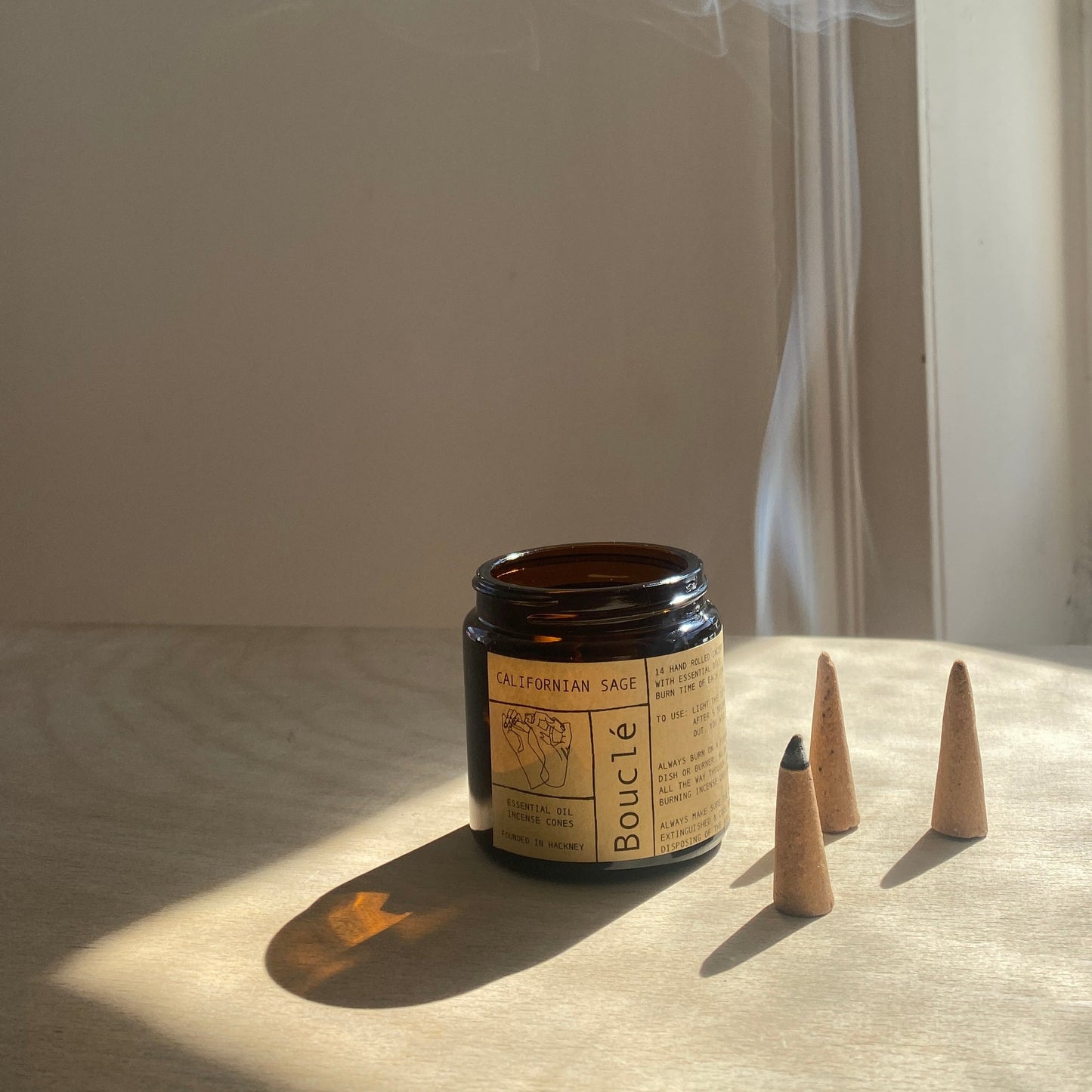 Bouclé London essential oil white sage incense cones