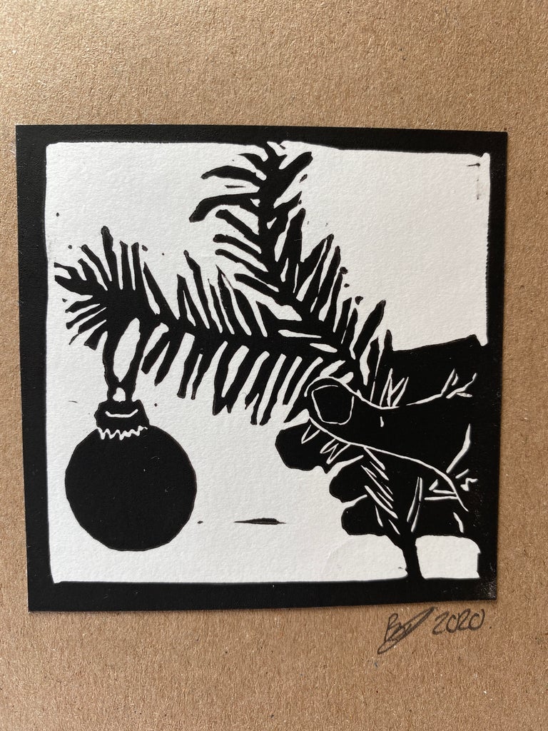 Fir Tree in Hand // Handprinted Christmas Card