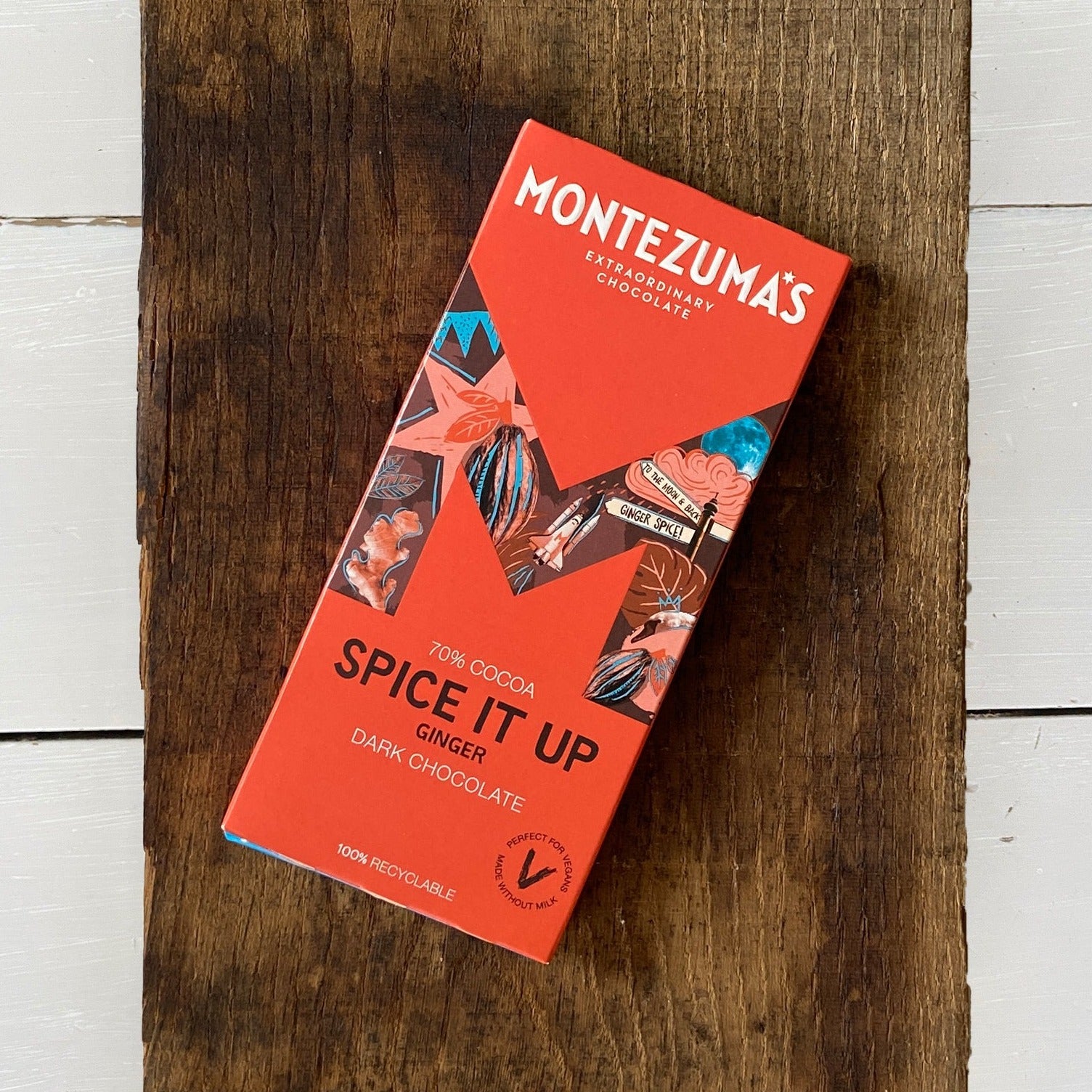 Montezuma's spice it up dark vegan and organic chocolate, the perfect add on gift