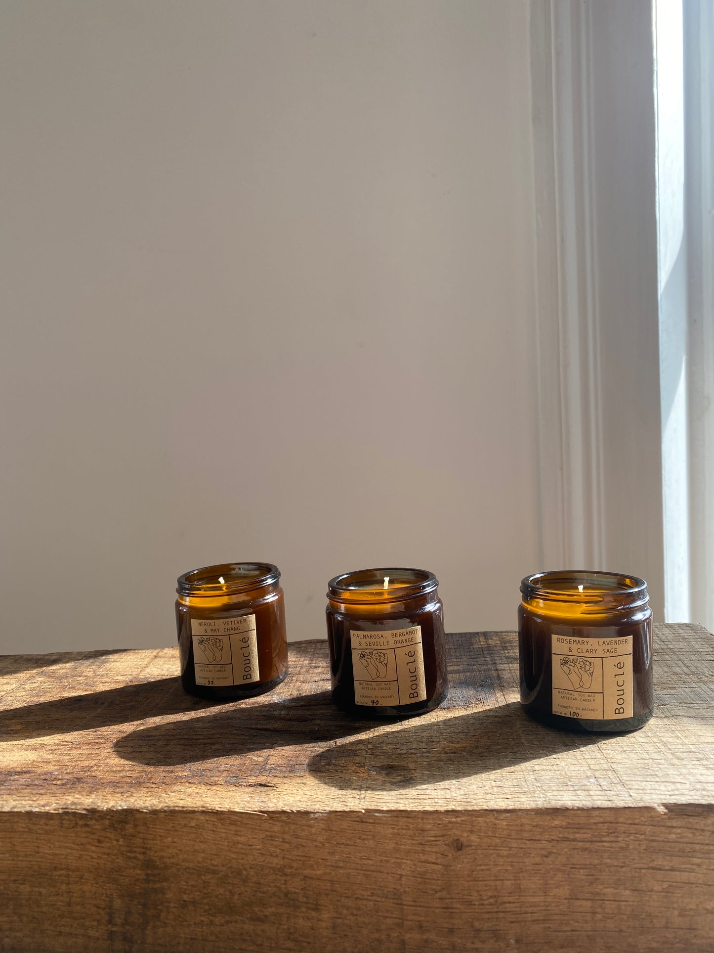 Small natural flower candle gift set made in East London and Brighton