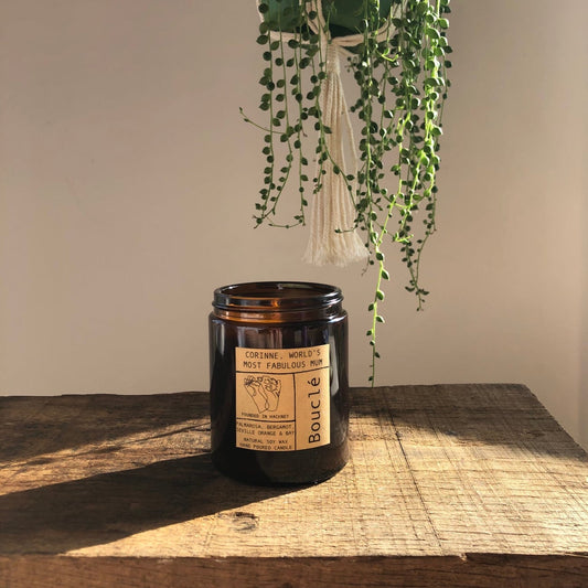 Personalised label soy candle bespoke gift made in East London & Brighton 